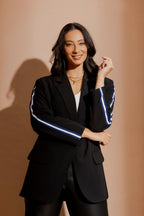 Black Stripe Boyfriend Blazer