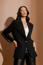 Black Stripe Boyfriend Blazer