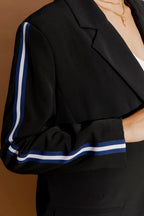 Black Stripe Boyfriend Blazer