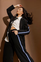 Black Stripe Boyfriend Blazer