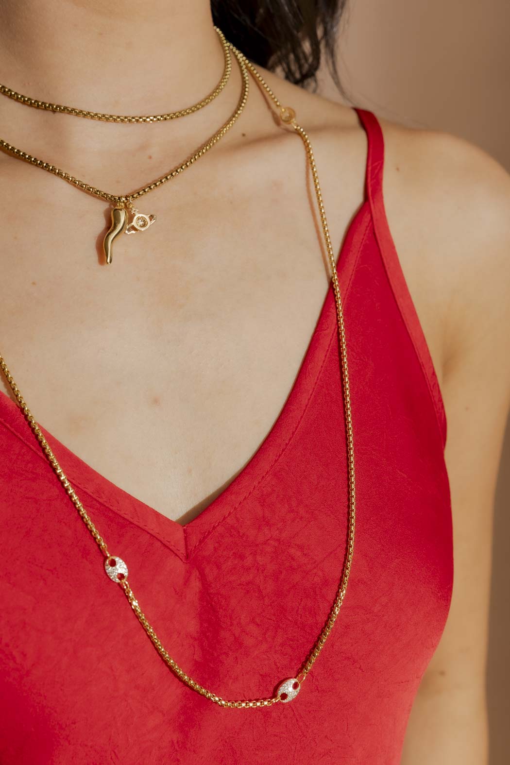 Red Embossed Bias Dress
