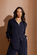 Navy Bustier Shirt