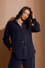Navy Bustier Shirt