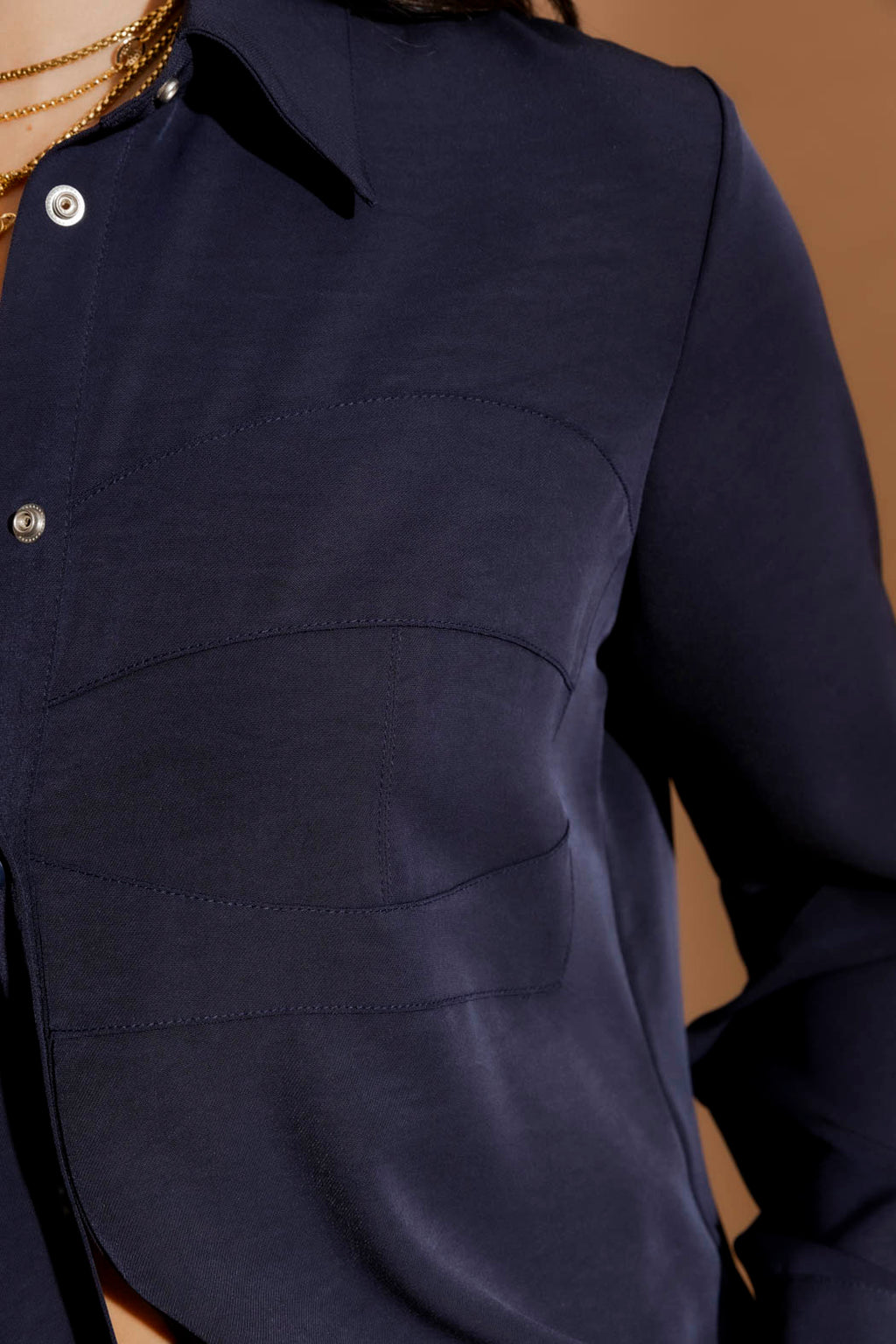 Navy Bustier Shirt