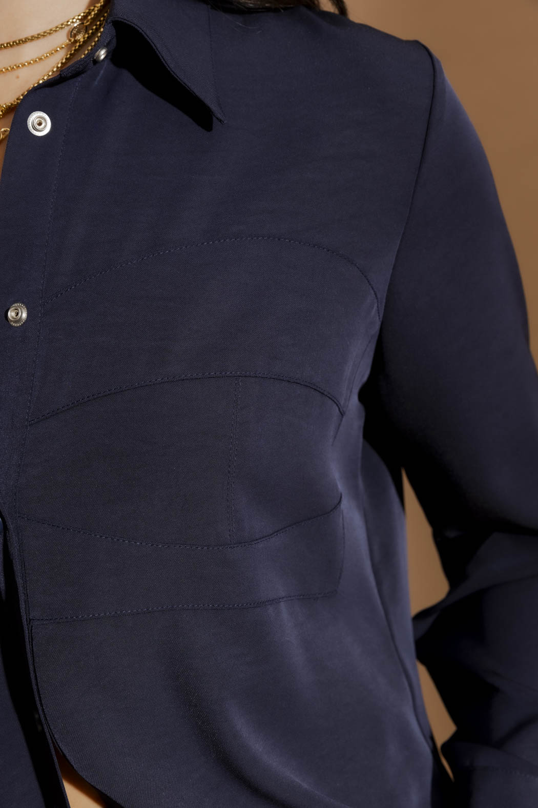 Navy Bustier Shirt