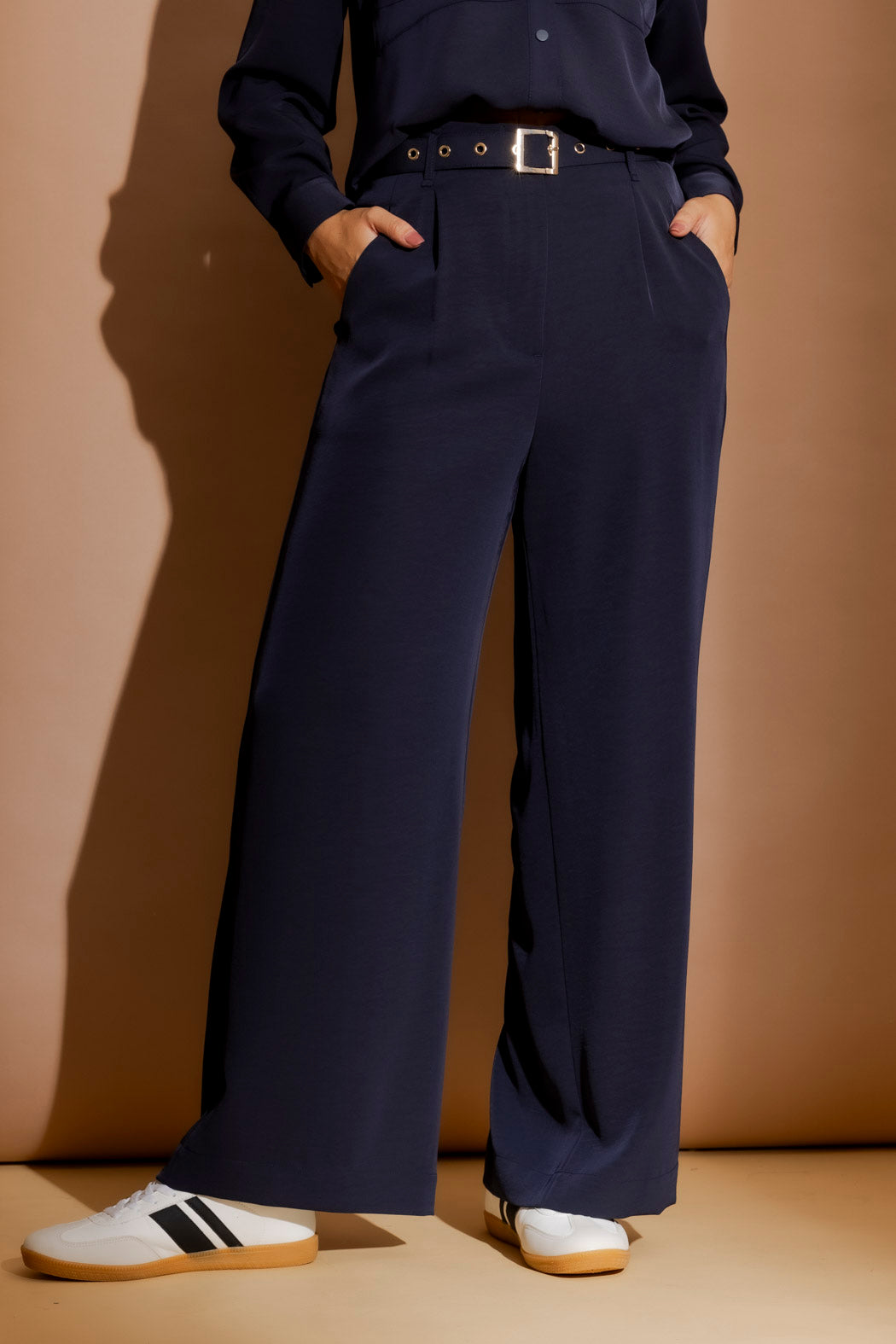 Navy Wide Leg Pant