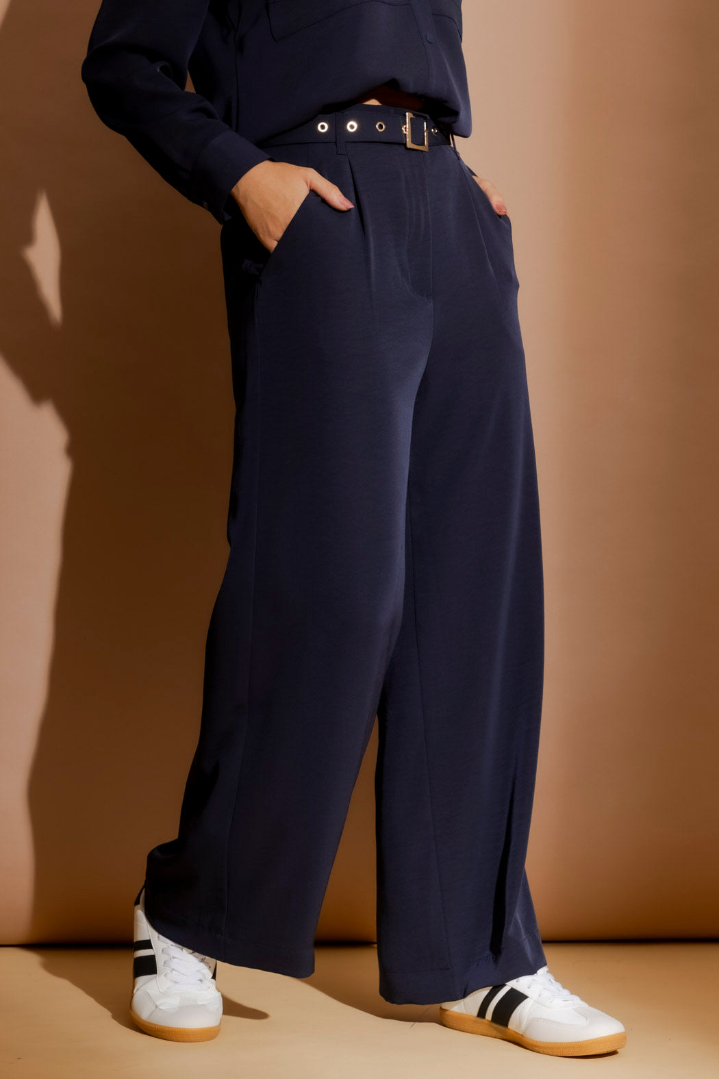 Navy Wide Leg Pant