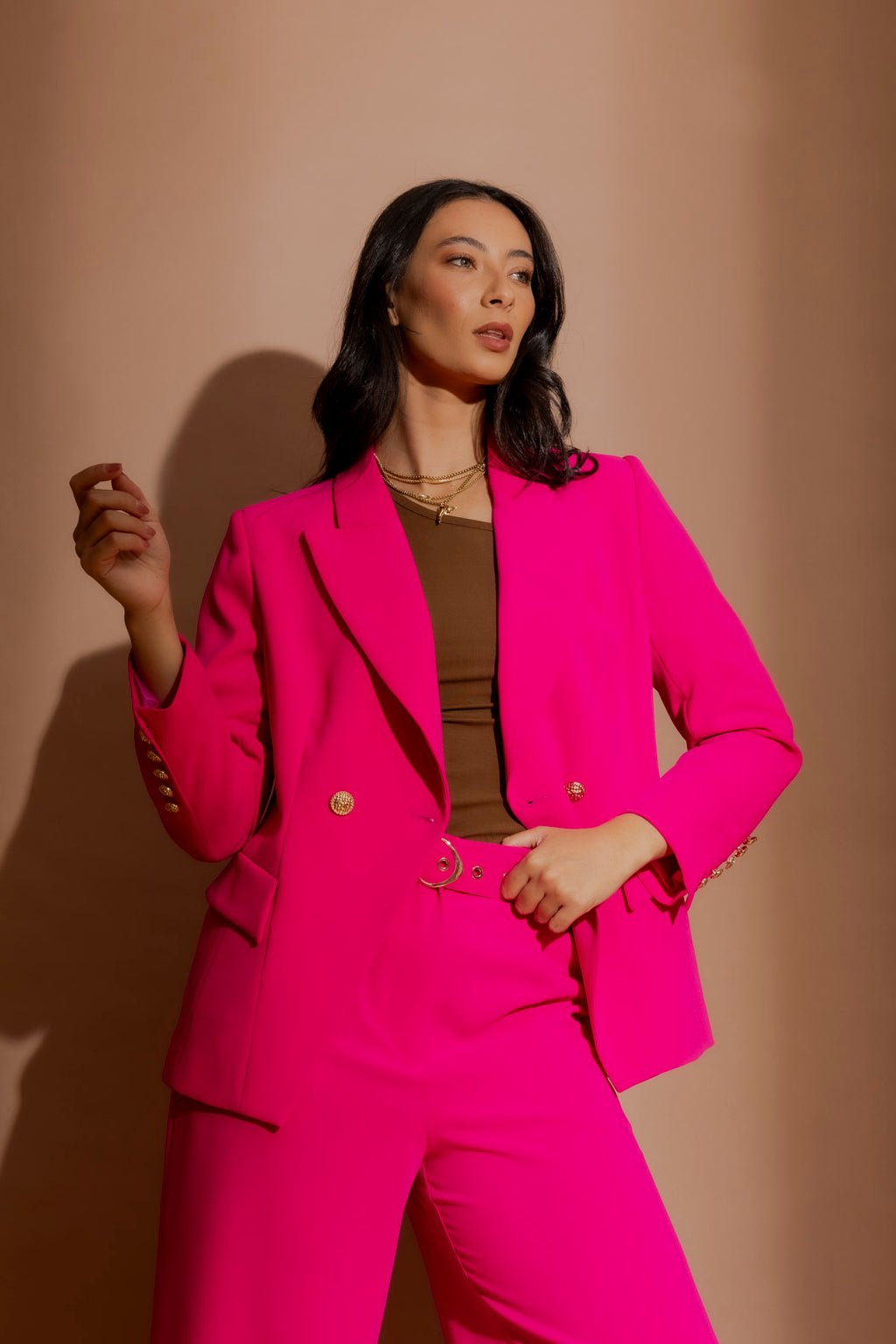 Hot Pink Euro Sisca Blazer Hot Pink