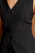 Black Euro Lace Up Vest