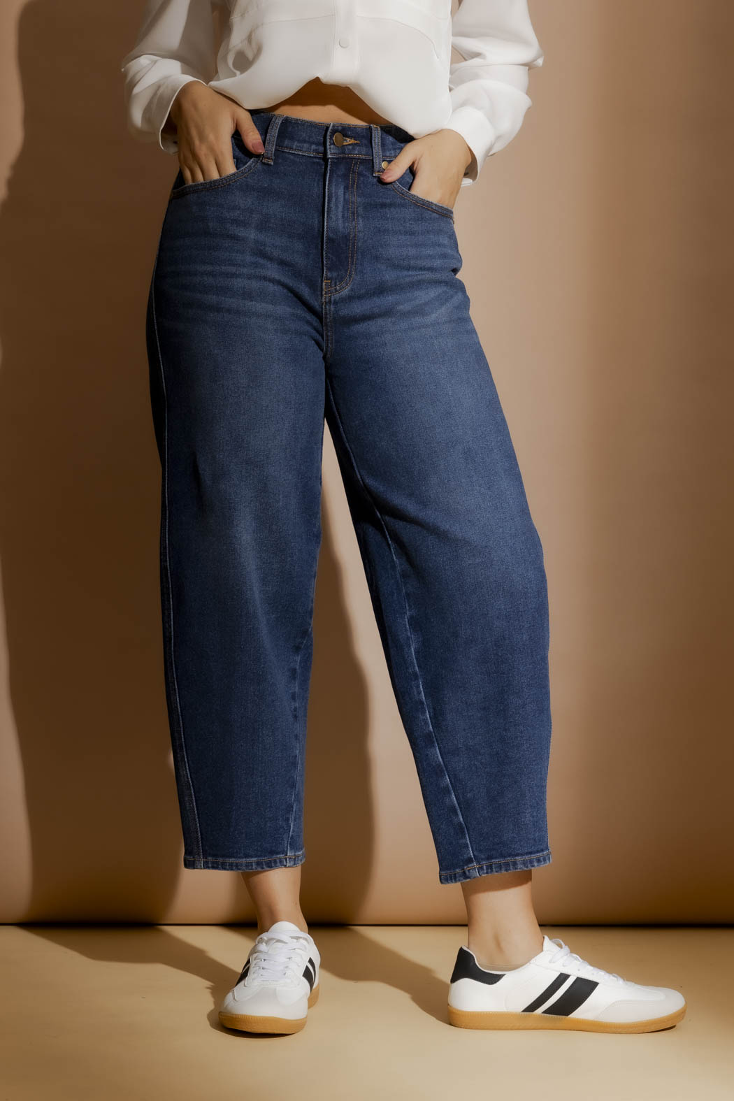 Mid Denim Barrel Jean Mid Denim