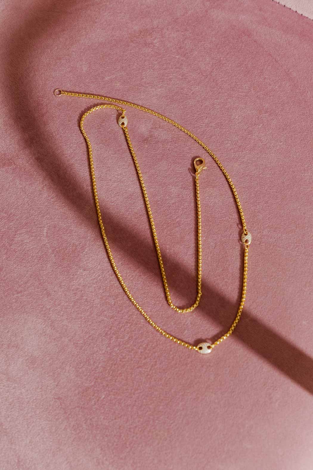 Gold Venetian Pave Necklace