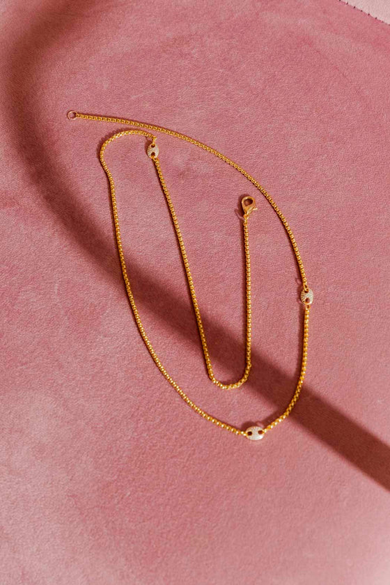 Gold Venetian Pave Necklace