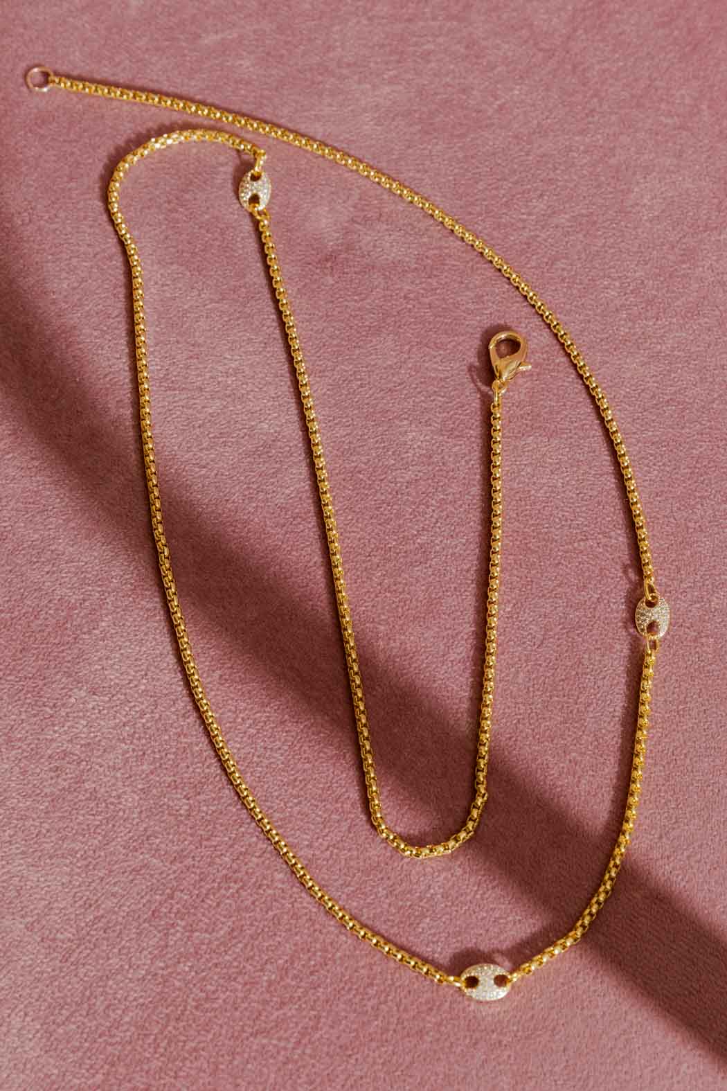 Gold Venetian Pave Necklace