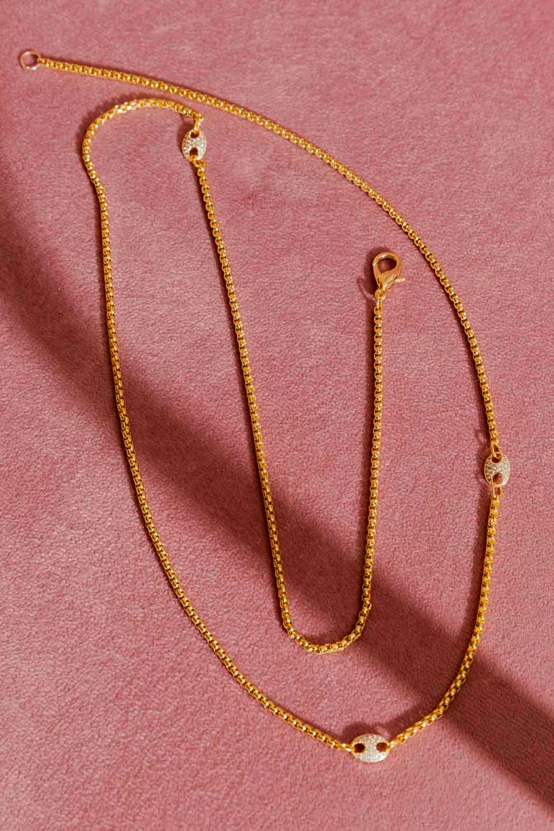Gold Venetian Pave Necklace