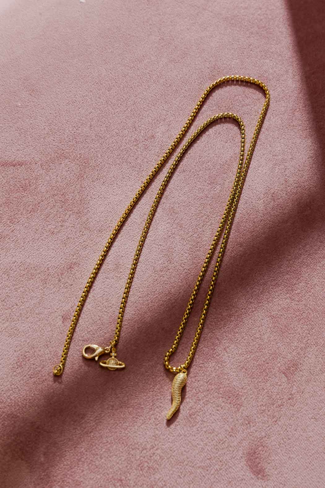 Gold Venetian Horn Necklace