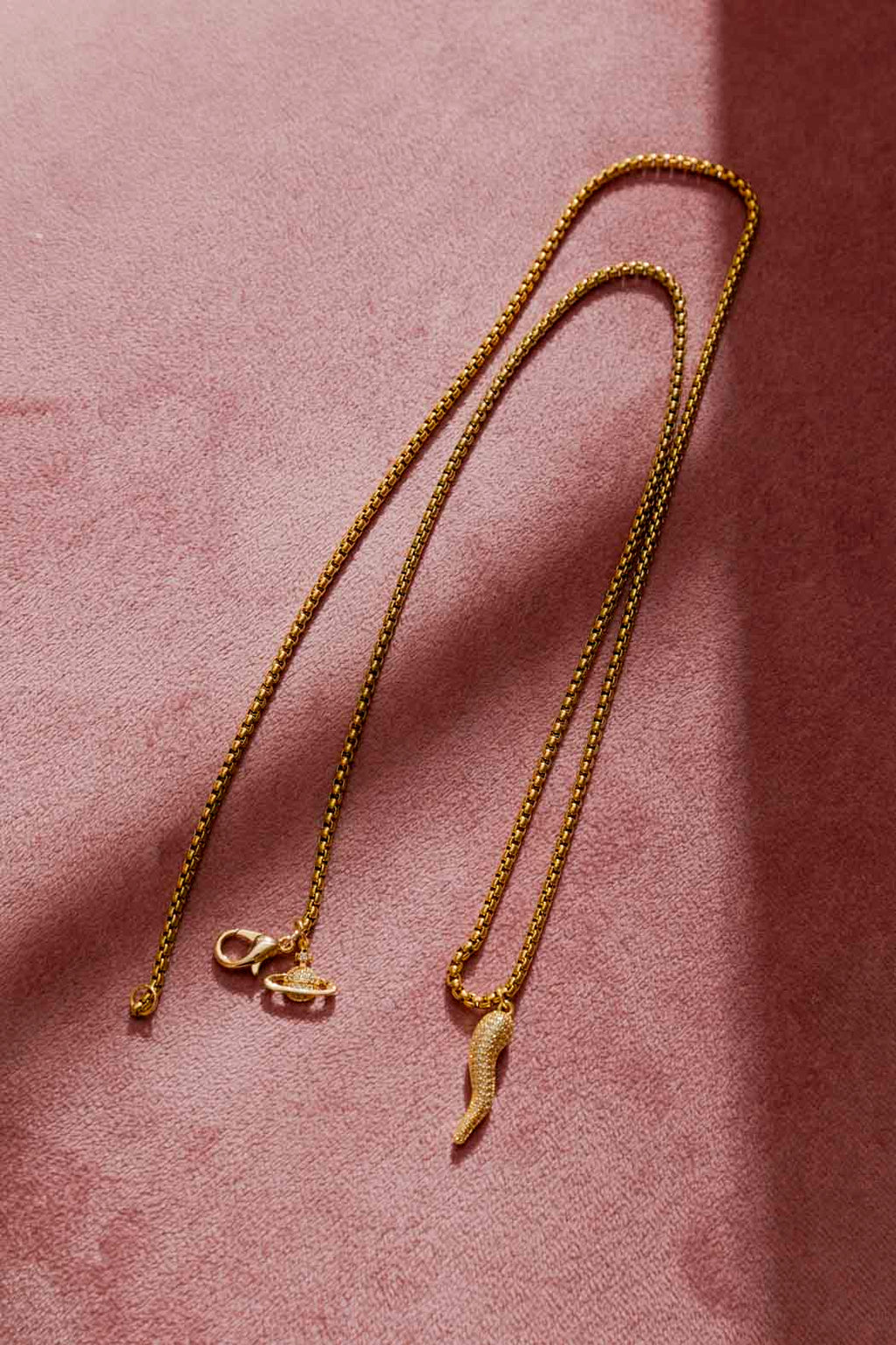 Gold Venetian Horn Necklace