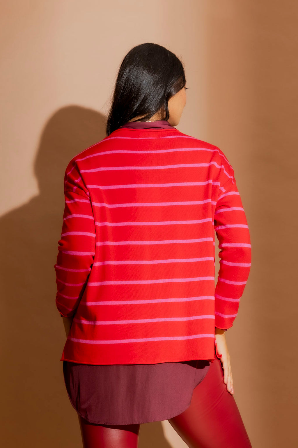 Red/Pink Fine Stripe Knit Red/Pink S