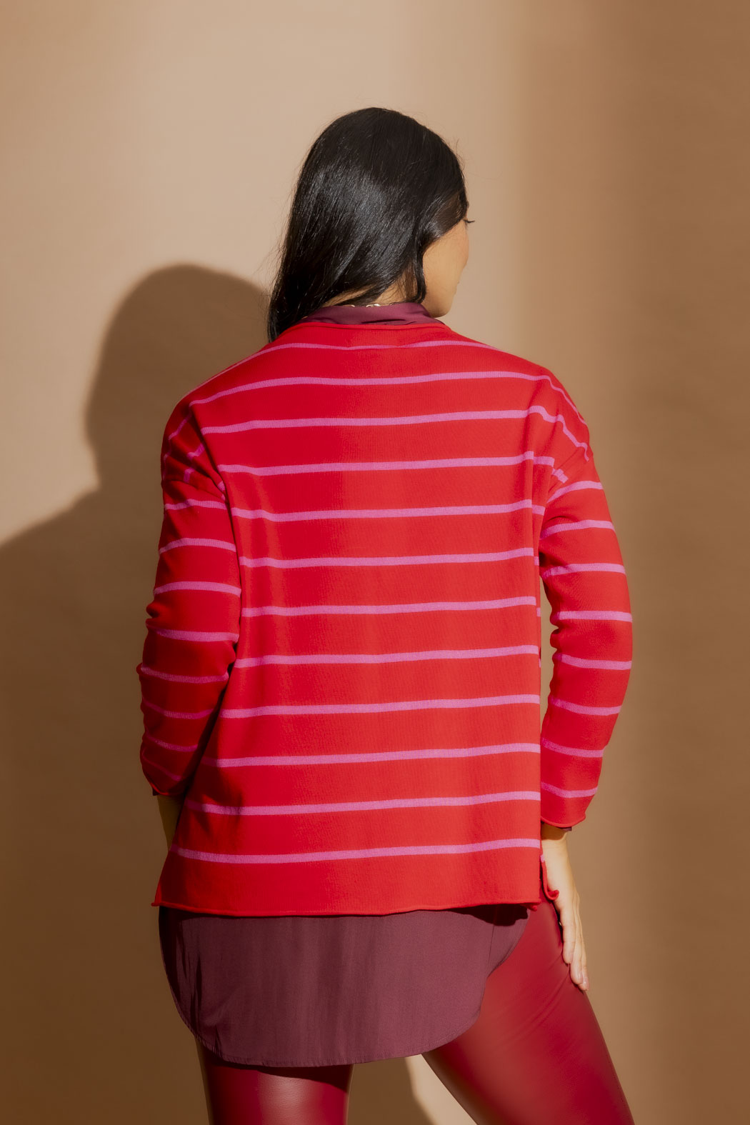 Red/Pink Fine Stripe Knit Red/Pink S