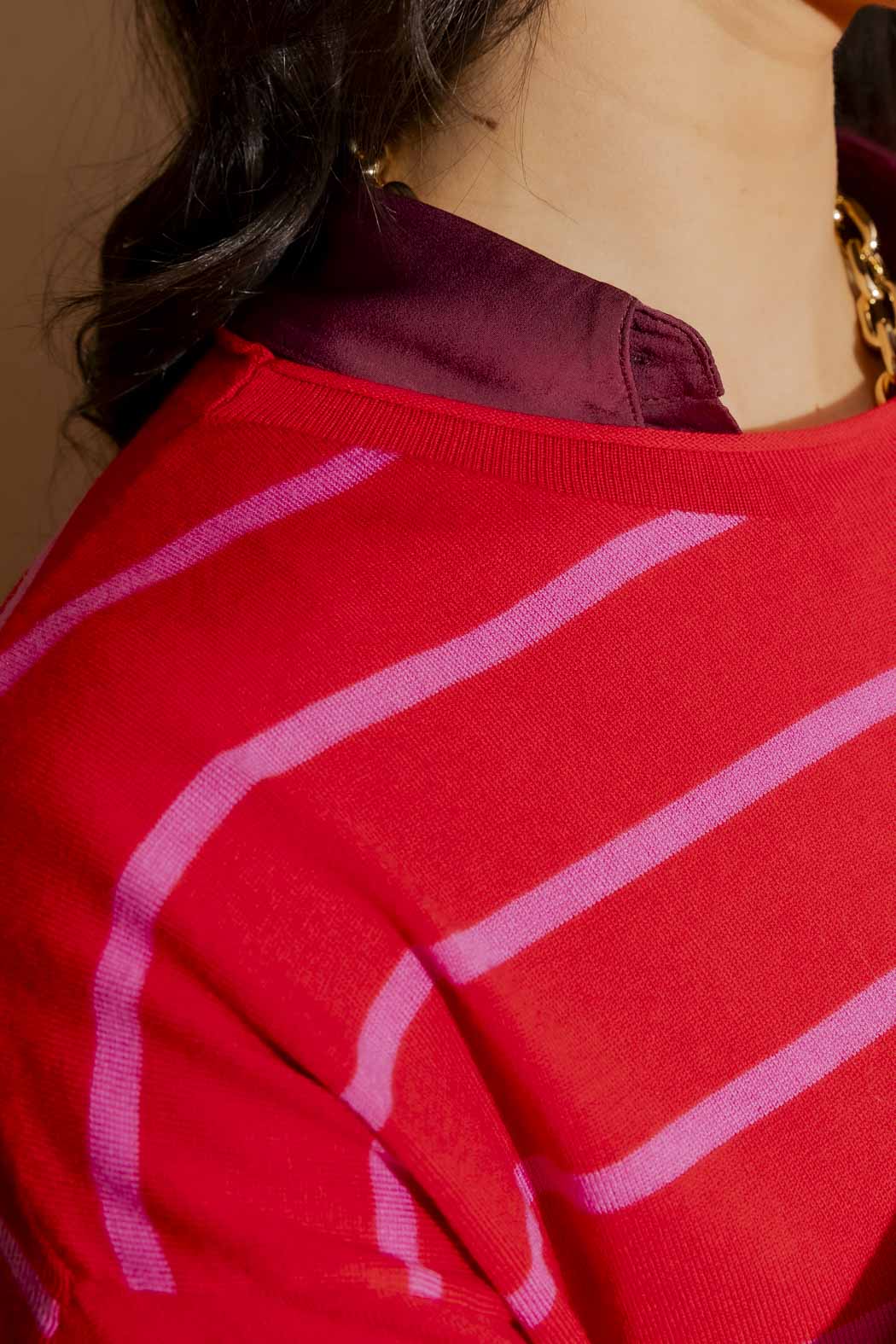 Red/Pink Fine Stripe Knit Red/Pink S