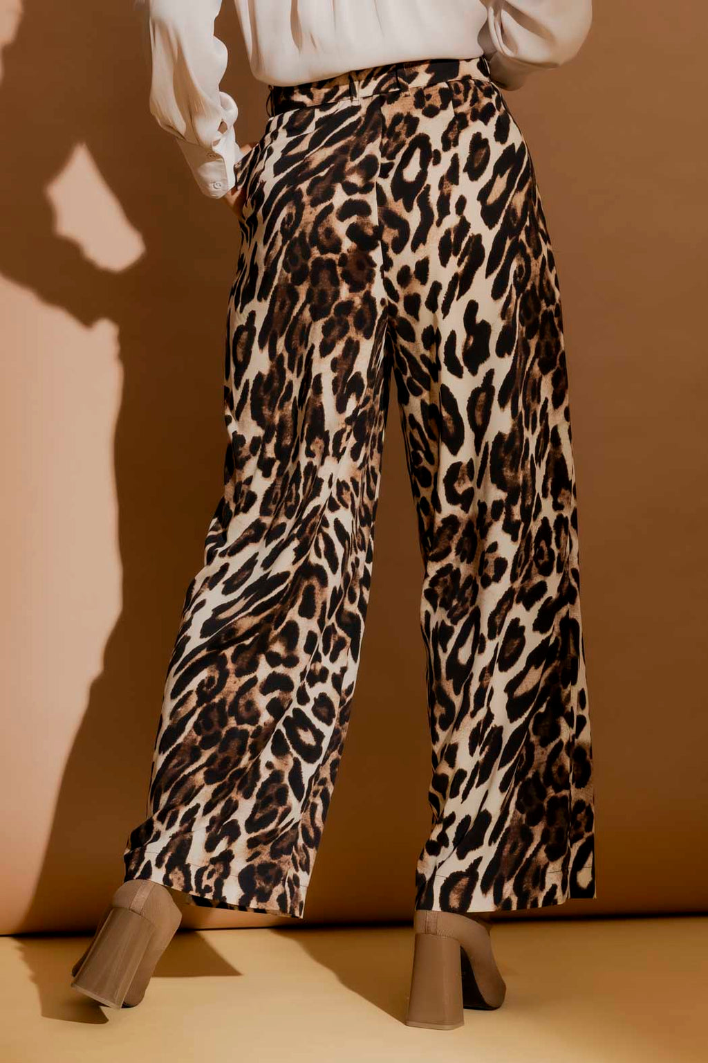 Cream Animal Pleated Pant Cream Animal