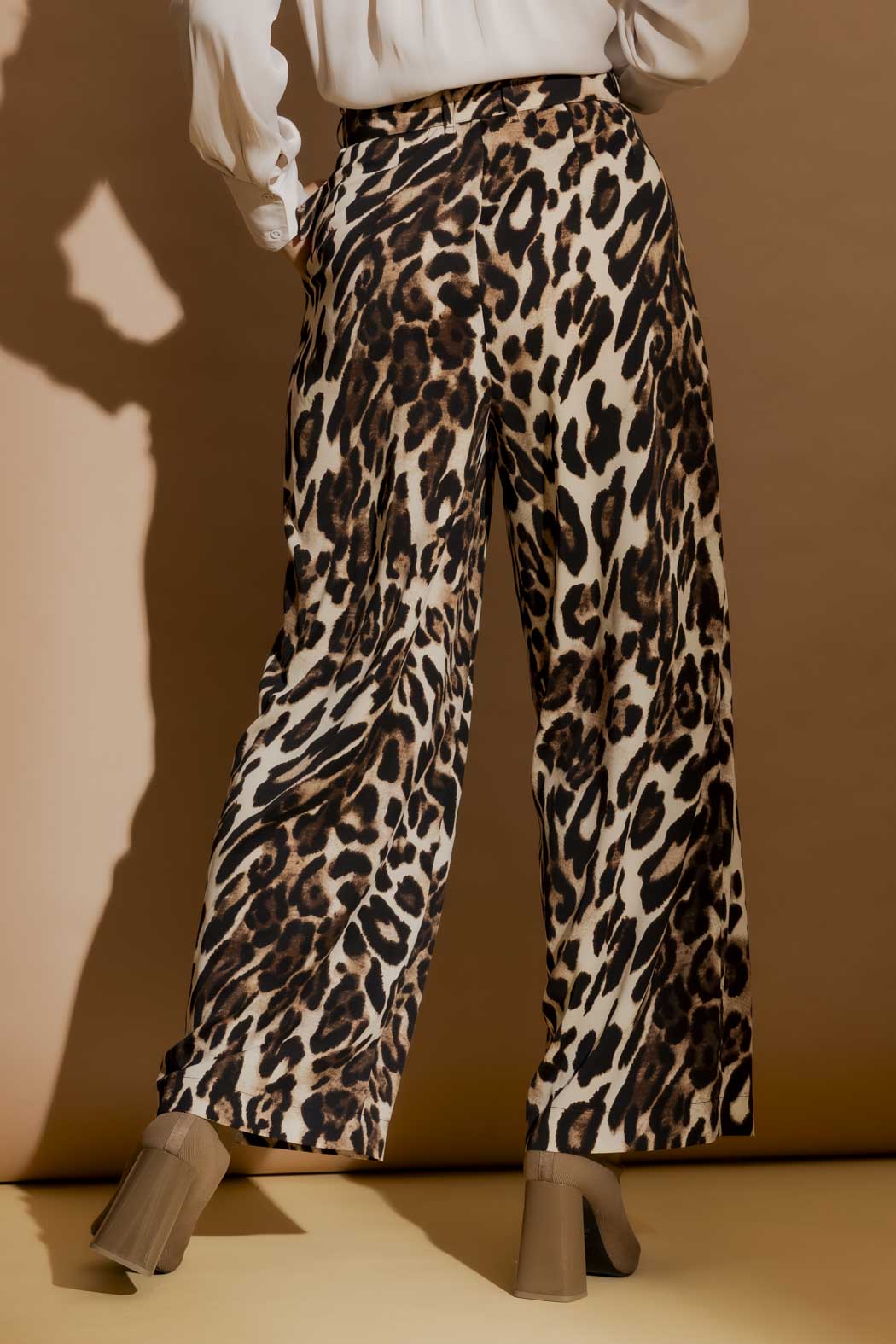 Cream Animal Pleated Pant Cream Animal