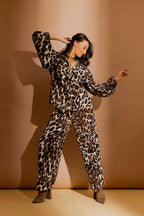 Cream Animal Balloon Sleeve Shirt Cream Animal