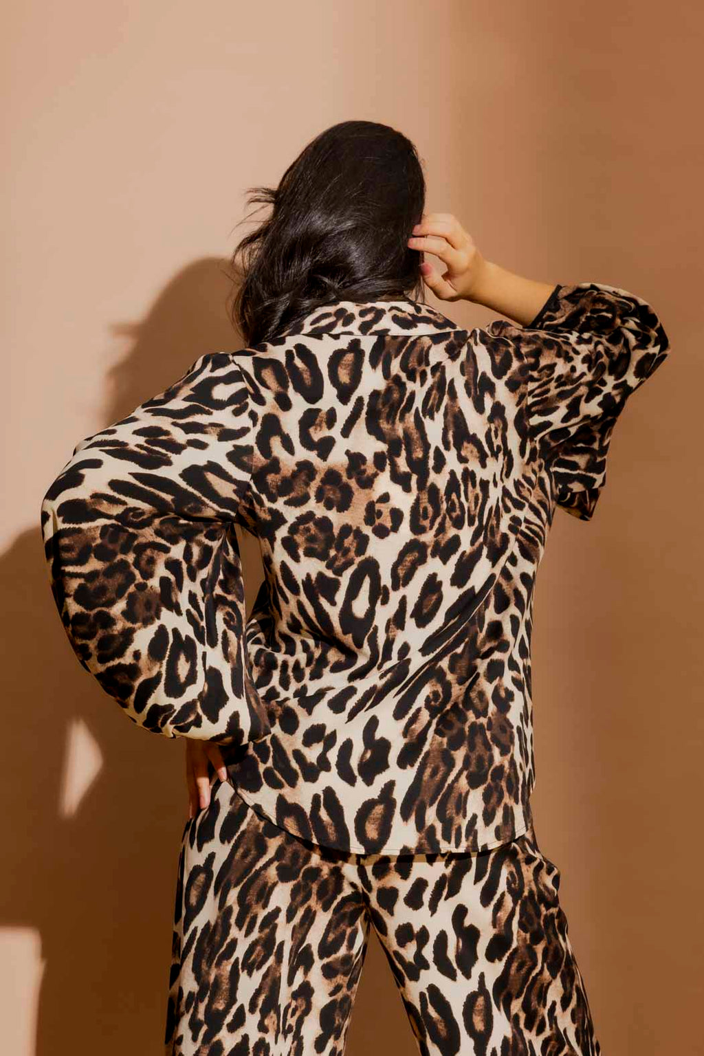 Cream Animal Balloon Sleeve Shirt Cream Animal