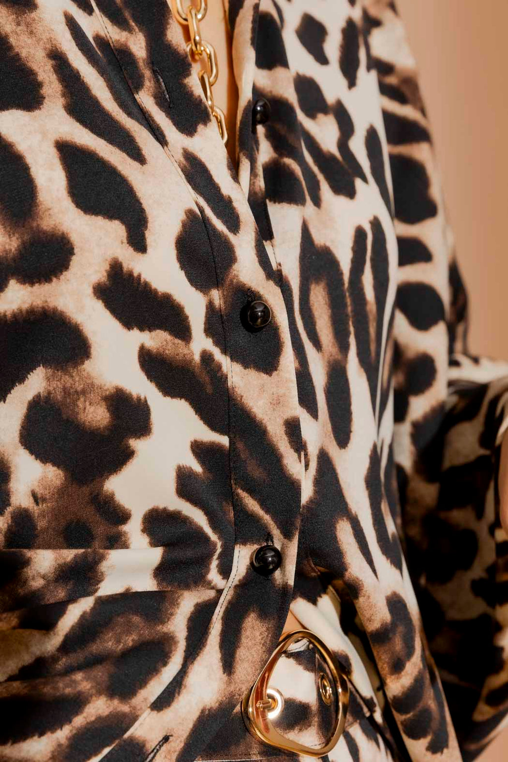 Cream Animal Balloon Sleeve Shirt Cream Animal