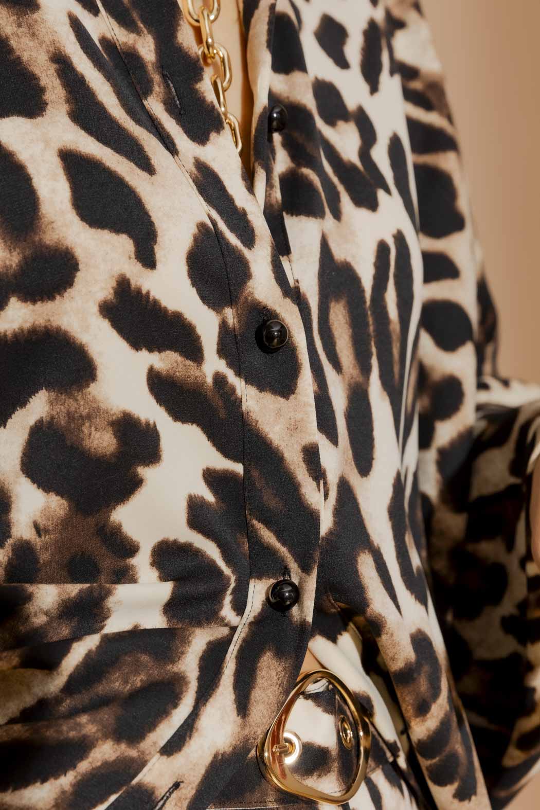 Cream Animal Balloon Sleeve Shirt Cream Animal