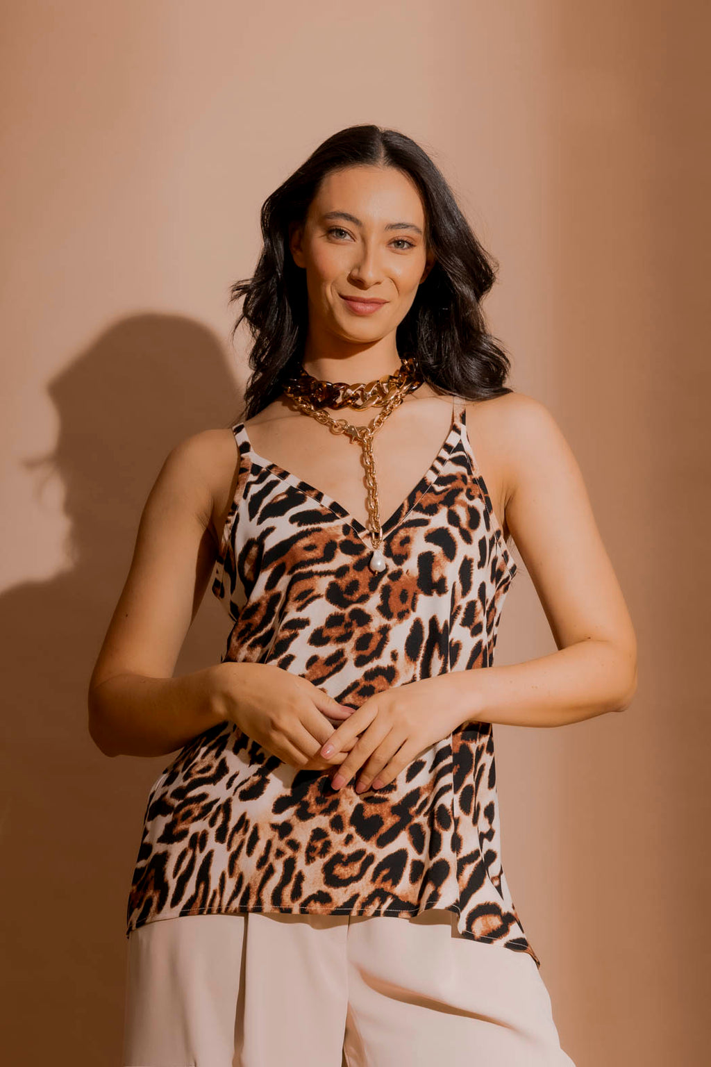 Tan Animal Bias Cami Tan Animal