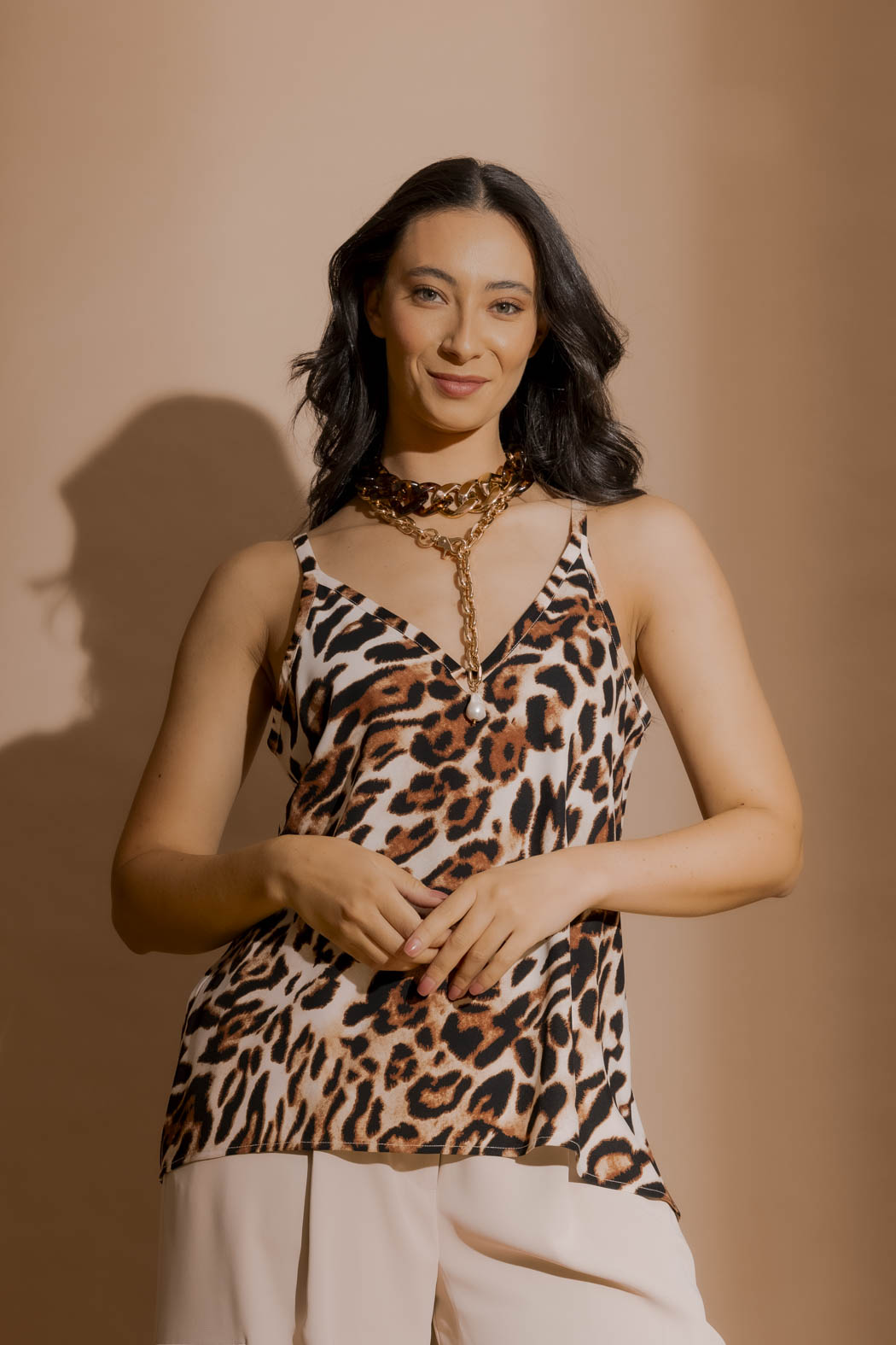 Tan Animal Bias Cami Tan Animal