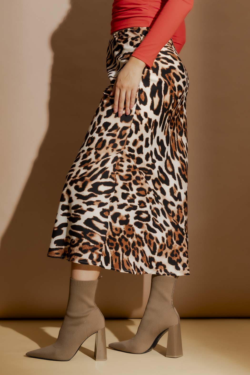 Tan Animal Bias Skirt Tan Animal