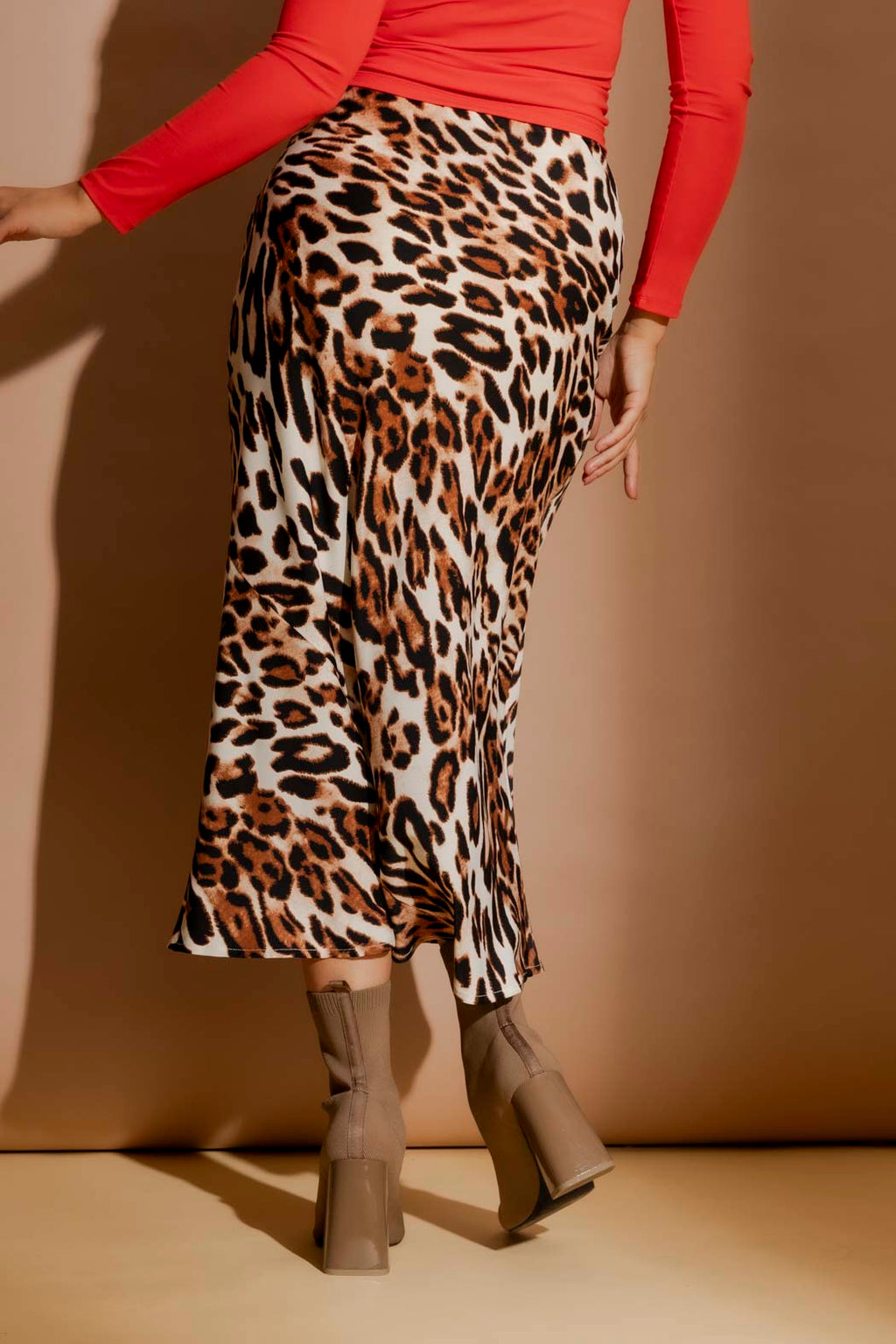 Tan Animal Bias Skirt Tan Animal