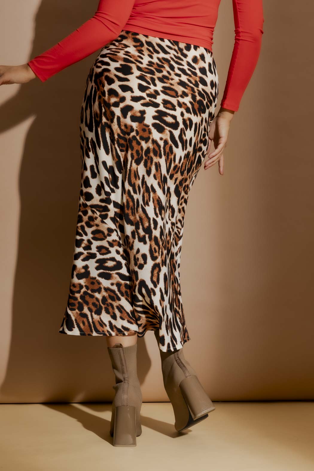 Tan Animal Bias Skirt Tan Animal