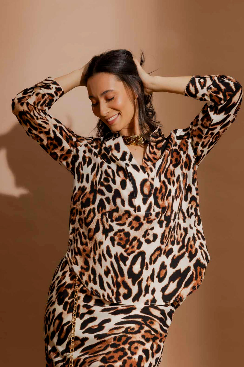 Tan Animal Brit Blogger Shirt Tan Animal