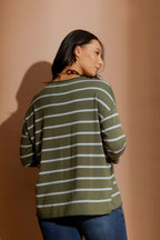 Khaki/Blue Fine Stripe Knit Khaki/Blue S