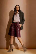 Burgundy Pu Cleo Short
