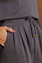 Grey Lux Slouch Pant