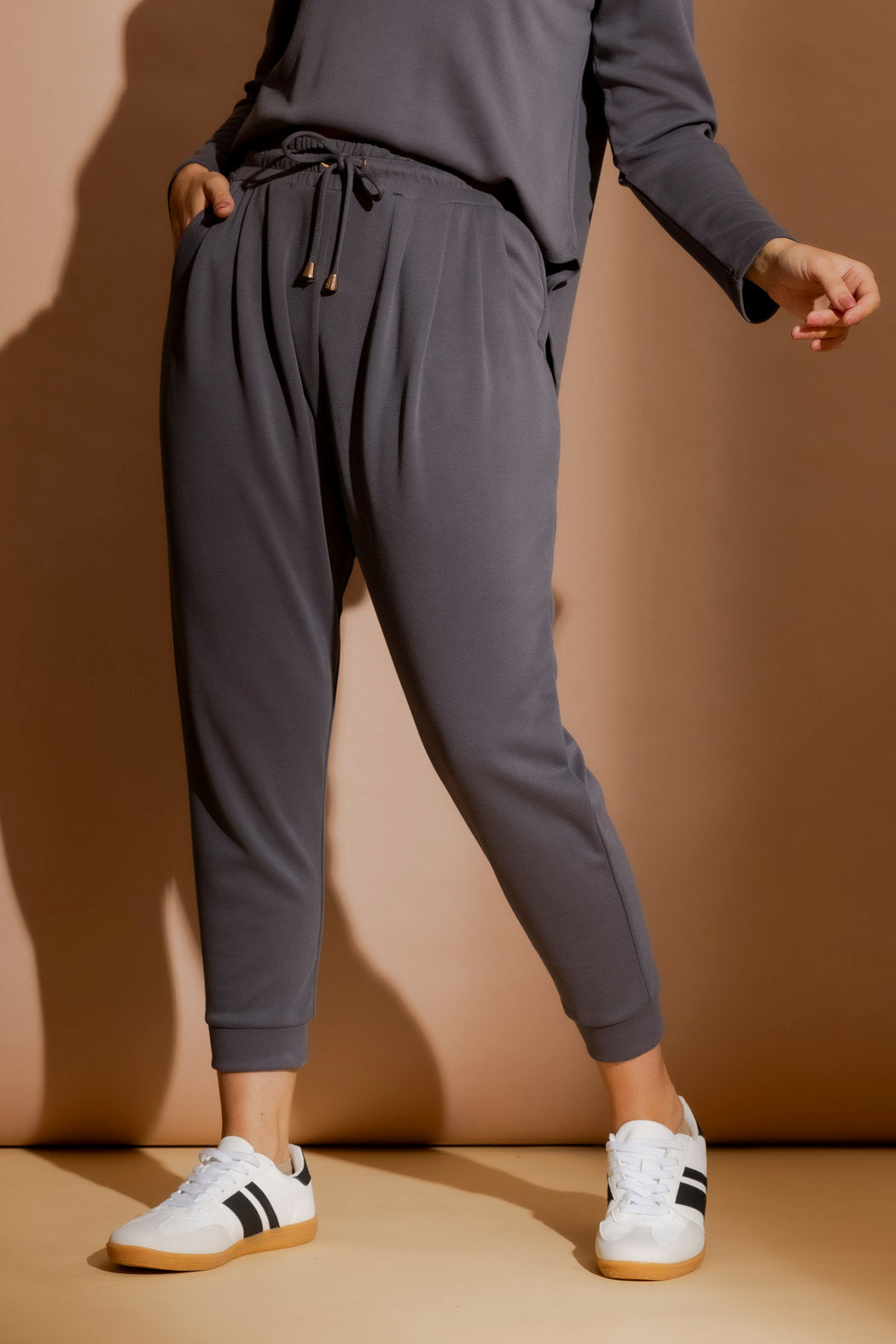 Grey Lux Slouch Pant