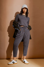 Grey Lux Slouch Pant