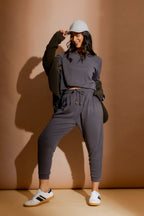 Grey Lux Crew Neck Top