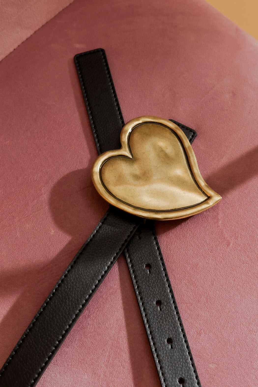 Black Heart Buckle Belt Black S/M
