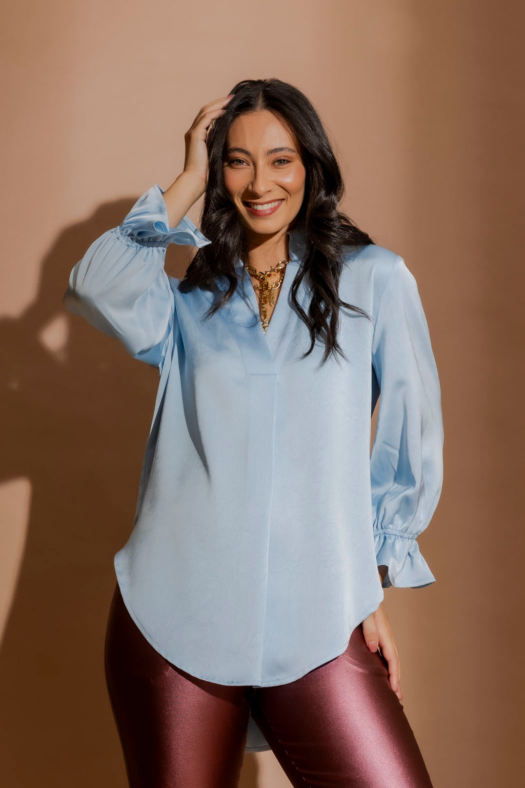 Pale Blue Femme Blogger Shirt Pale Blue