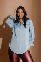 Pale Blue Femme Blogger Shirt Pale Blue
