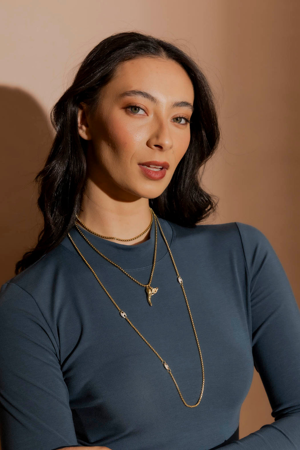 Gold Venetian Pave Necklace