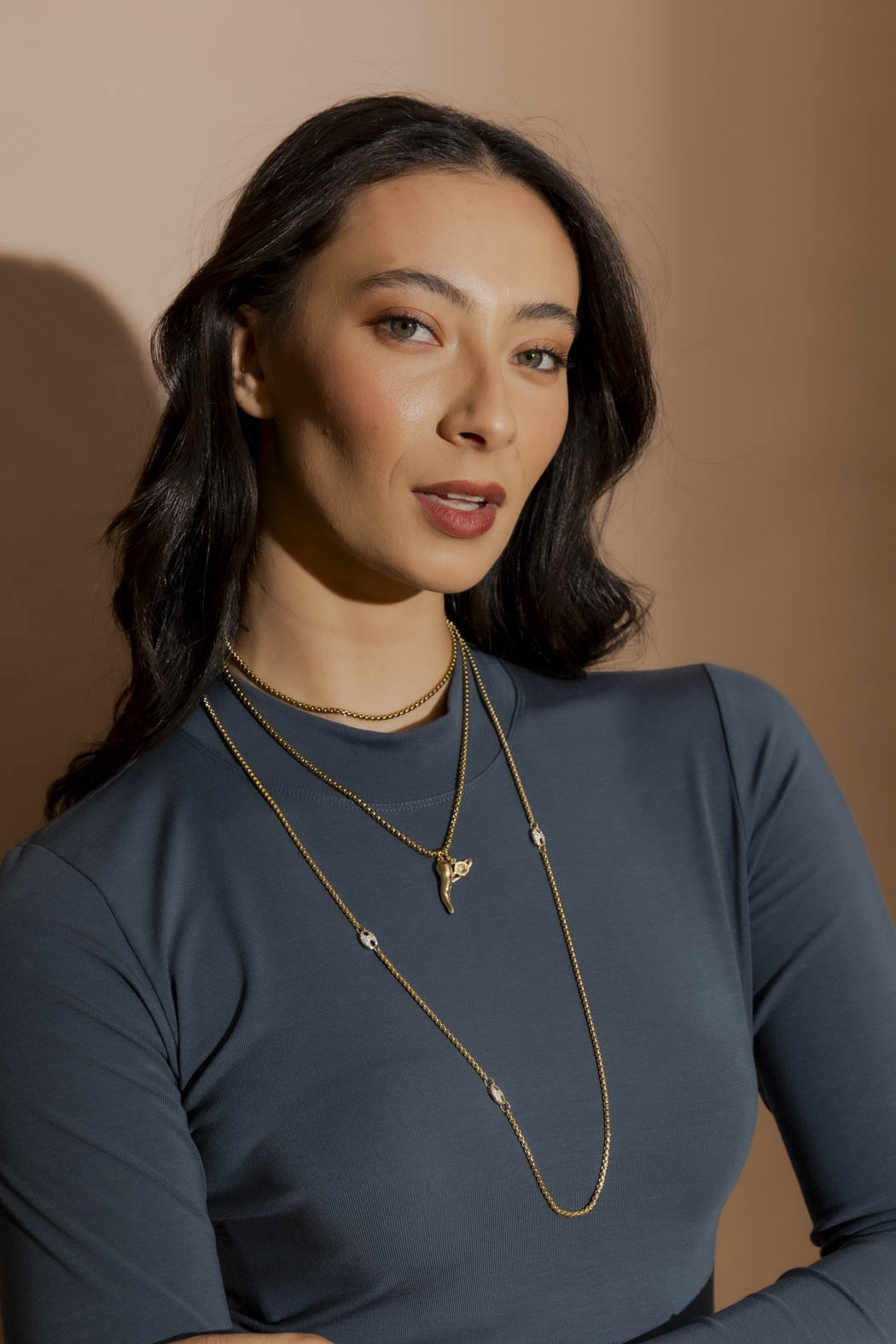 Gold Venetian Pave Necklace