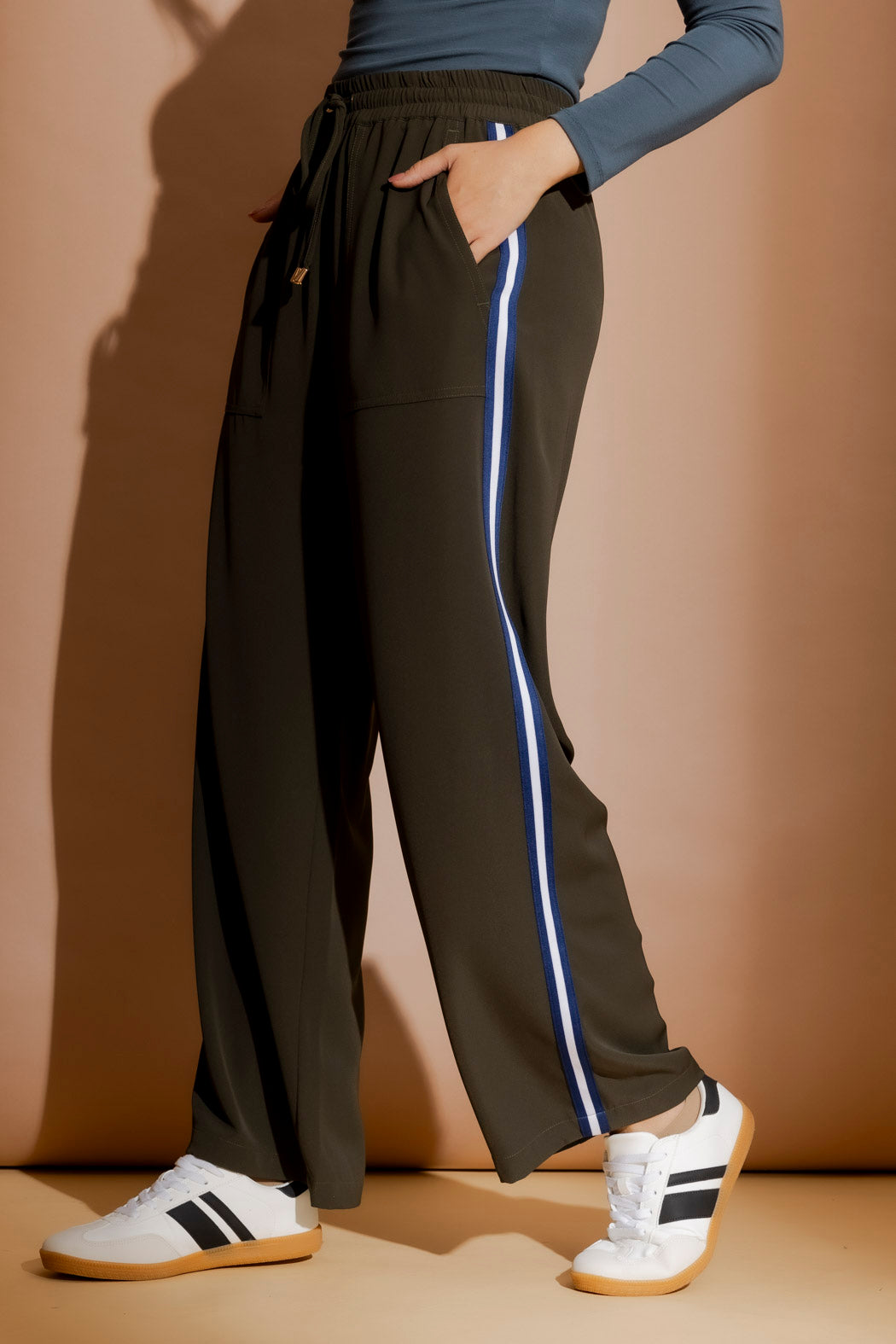 Khaki Stripe Sport Pant