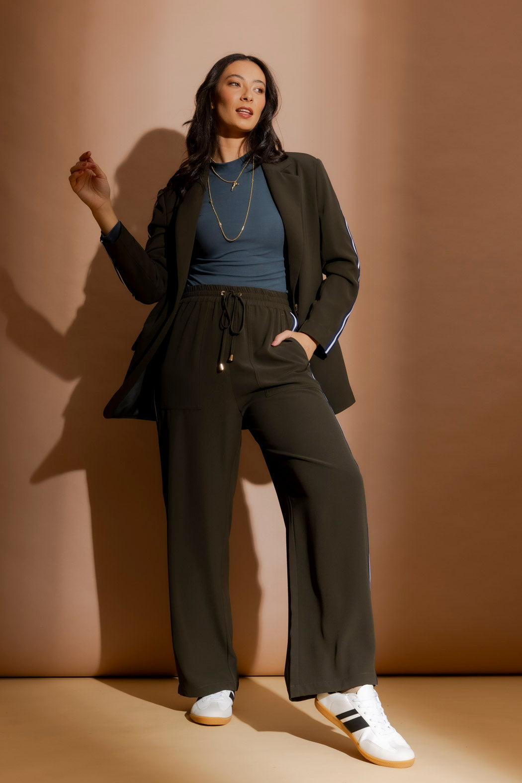 Khaki Stripe Sport Pant