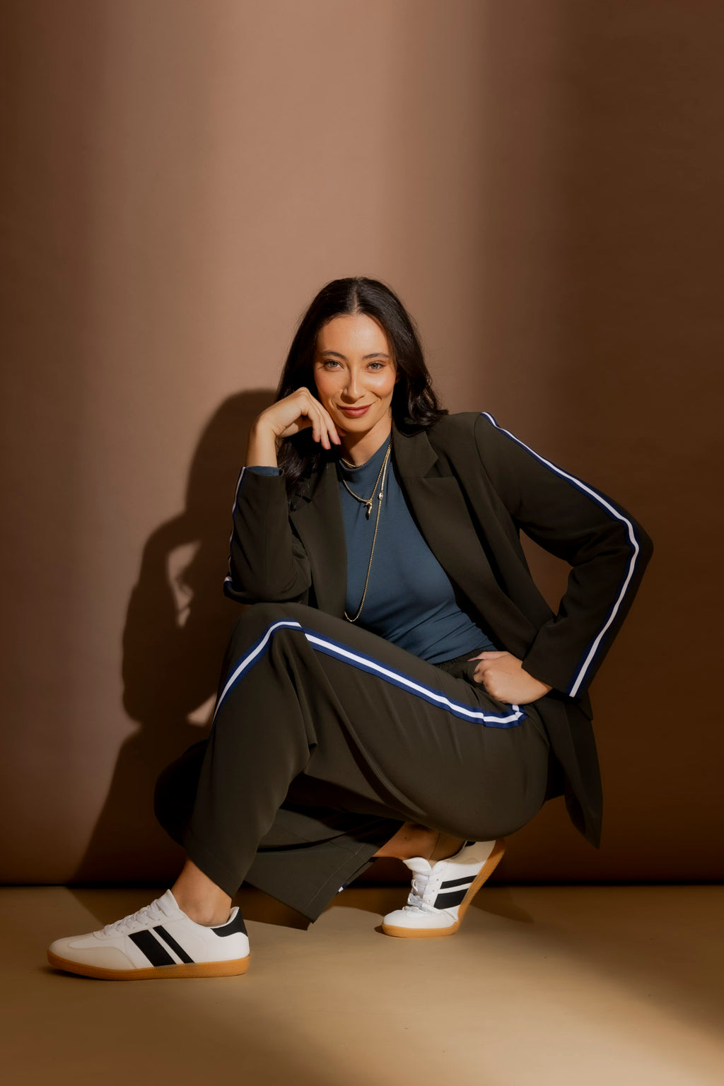 Khaki Stripe Sport Pant