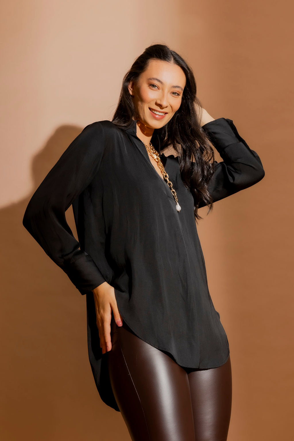 Black Piped Blogger Shirt